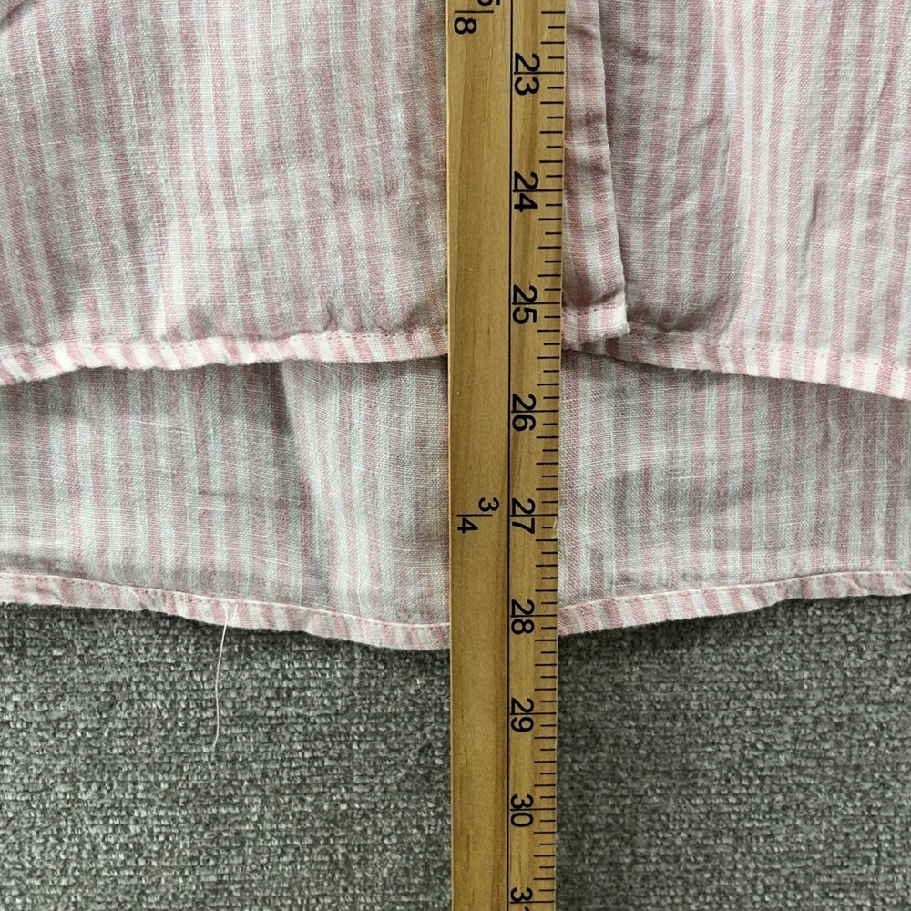 Tommy Bahama Sleeveless Blouse Women Size XL Pink Stripe Linen Summer Beach - Picture 5 of 7